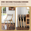 Folding Dining Chair Set of 4 Wooden Upholstered Dining Chairs with Solid Wood Frame by LJGDeals