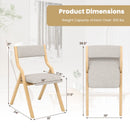 Folding Dining Chair Set of 4 Wooden Upholstered Dining Chairs with Solid Wood Frame by LJGDeals