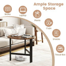 Set of 2 Triangle Coffee Table Oval with Metal Legs by LJGDeals