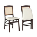 Folding Dining Chairs Set of 2 Rubber Wood Chairs with Linen Padded Seat by LJGDeals
