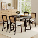 Folding Dining Chairs Set of 2 Rubber Wood Chairs with Linen Padded Seat by LJGDeals