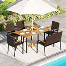6 Pieces Outdoor Dining Set with Umbrella Hole by LJGDeals