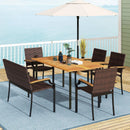 6 Pieces Outdoor Dining Set with Umbrella Hole by LJGDeals