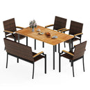 6 Pieces Outdoor Dining Set with Umbrella Hole by LJGDeals
