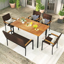 6 Pieces Outdoor Dining Set with Umbrella Hole by LJGDeals