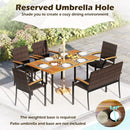 6 Pieces Outdoor Dining Set with Umbrella Hole by LJGDeals