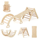 7-in-1 Pikler Triangle Set with 6-Piece Foam Blocks for Toddlers Indoor Playground by LJGDeals