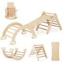 7-in-1 Pikler Triangle Set with 6-Piece Foam Blocks for Toddlers Indoor Playground