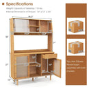 Kitchen Dining Set with Extendable Table 2 Rattan Accent Chairs and Kitchen Cabinet by LJGDeals
