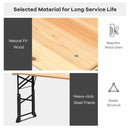 3-Piece Patio Picnic Table Set: Adjustable Wooden Picnic Table + Umbrella + Umbrella Base by LJGDeals