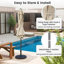 3-Piece Patio Picnic Table Set: Adjustable Wooden Picnic Table + Umbrella + Umbrella Base by LJGDeals
