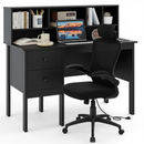Black 48 inch Computer Desk and Ergonomic Mesh Office Chair Bundle for Home Office by LJGDeals