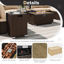 Outdoor PE Rattan Conversation Set with 32‚Äù Propane Fire Pit Table and Tank Holder