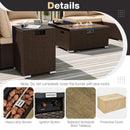 Outdoor PE Rattan Conversation Set with 32‚Äù Propane Fire Pit Table and Tank Holder by LJGDeals