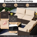 Outdoor PE Rattan Conversation Set with 32‚Äù Propane Fire Pit Table and Tank Holder by LJGDeals
