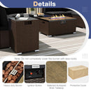 Outdoor PE Rattan Conversation Set with 32‚Äù Propane Fire Pit Table and Tank Holder by LJGDeals