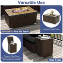 Outdoor PE Rattan Conversation Set with 32‚Äù Propane Fire Pit Table and Tank Holder by LJGDeals