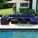 Outdoor PE Rattan Conversation Set with 32‚Äù Propane Fire Pit Table and Tank Holder by LJGDeals