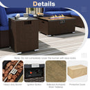 Outdoor PE Rattan Conversation Set with 32‚Äù Propane Fire Pit Table and Tank Holder by LJGDeals