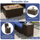 Outdoor PE Rattan Conversation Set with 32‚Äù Propane Fire Pit Table and Tank Holder by LJGDeals