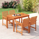 5 Pieces Patio Wood Dining Set Outdoor Rectangular Table and Chairs by LJGDeals