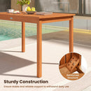 5 Pieces Patio Wood Dining Set Outdoor Rectangular Table and Chairs by LJGDeals