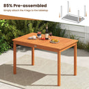 5 Pieces Patio Wood Dining Set Outdoor Rectangular Table and Chairs by LJGDeals