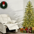6.5FT Pre-Lit Christmas Tree & Beige Kids Recliner Chair Set Cozy Holiday Bundle by LJGDeals