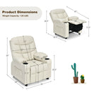 6.5FT Pre-Lit Christmas Tree & Beige Kids Recliner Chair Set Cozy Holiday Bundle