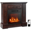 Acacia Wood Mirror & Electric Fireplace TV Stand Set - Rustic Vintage Home Heating Bundle by LJGDeals