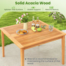 5-Pieces Patio Dining Table Set Wood Square Dining Table with 4 Chairs and Slatted Tabletop by LJGDeals