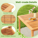 5-Pieces Patio Dining Table Set Wood Square Dining Table with 4 Chairs and Slatted Tabletop by LJGDeals