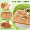 9-Pieces Patio Dining Table Set Wood Rectangular Dining Table with 8 Chairs and Slatted Tabletop by LJGDeals