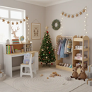Kids Room Set: Recliner + Natural Study Desk & Chair + 4-ft Christmas Tree + Natural Dress-Up Storage by LJGDeals