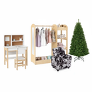 Kids Room Set: Recliner + Natural Study Desk & Chair + 4-ft Christmas Tree + Natural Dress-Up Storage by LJGDeals