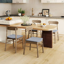 Fabric Upholstered Kitchen Armless Dining Chairs with Rubber Wood Frame Set of 2-Oak by LJGDeals