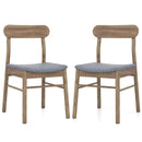 Fabric Upholstered Kitchen Armless Dining Chairs with Rubber Wood Frame Set of 2-Oak by LJGDeals