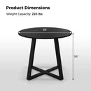 3-Piece Mid-Century Dining Set with 36‚Äù Round Pedestal Table and 2 Sherpa Upholstered Chairs by LJGDeals