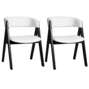 3-Piece Mid-Century Dining Set with 36‚Äù Round Pedestal Table and 2 Sherpa Upholstered Chairs by LJGDeals