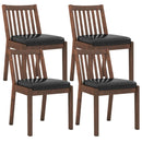 PU Leather Upholstered Dining Chair with Padded Seat Set of 4-Espresso by LJGDeals