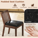 PU Leather Upholstered Dining Chair with Padded Seat Set of 4-Espresso