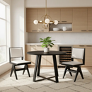 3-Piece Mid-Century Dining Set with 36‚Äù Round Pedestal Table and 2 Swivel Sherpa Upholstered Chairs by LJGDeals
