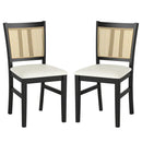 3-Piece Mid-Century Dining Set with 36‚Äù Round Pedestal Table and 2 Farmhouse Rattan Dining Chairs by LJGDeals