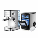 Premium Ice and Coffee Duo CNN-Acclaimed Nugget Ice Maker and 20-Bar Stainless Espresso Machine by LJGDeals
