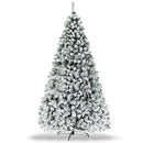 Ultimate Holiday D√©cor Suite: Pre-Lit Snow Flocked Christmas Tree & 50" Recessed Electric Fireplace Set
