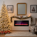 Ultimate Holiday D√©cor Suite: Pre-Lit Snow Flocked Christmas Tree & 50" Recessed Electric Fireplace Set by LJGDeals