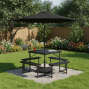 Outdoor Picnic Table Bench Set with Umbrella and Base for 4-8 People by LJGDeals