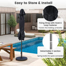 Outdoor Picnic Table Bench Set with Umbrella and Base for 4-8 People
