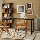 All-in-One Home Office Furniture Bundle - Ergonomic Chair Spacious Desk Multi-Drawer Cart Bookshelf & Accent Chairs by LJGDeals