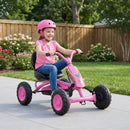 Go Kart for Kids 4 Wheel with Steering Handlebars and Adjustable Seat